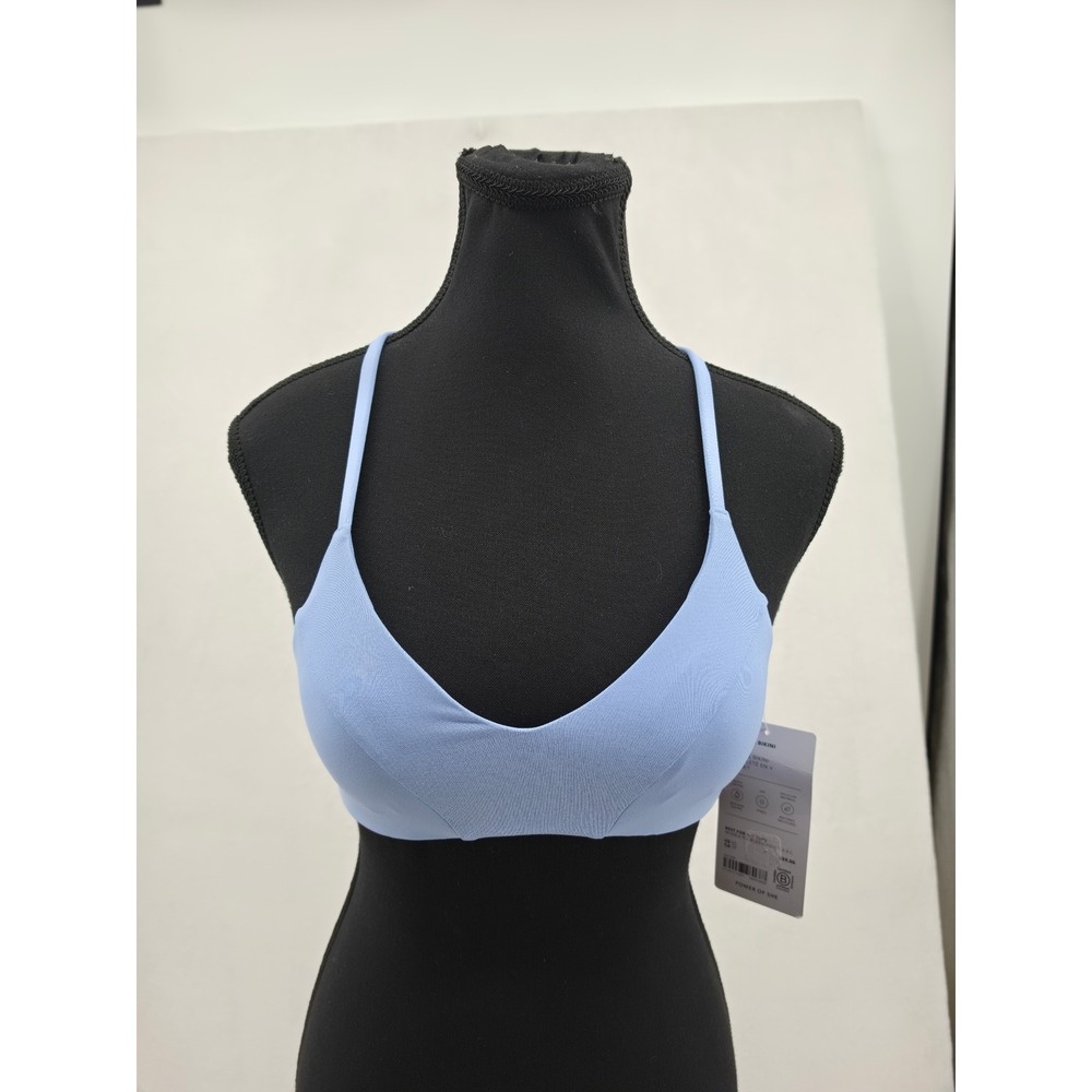 NWT Athleta Triangle Bikini Top Light Blue Cross Back Swim XS S947-0007